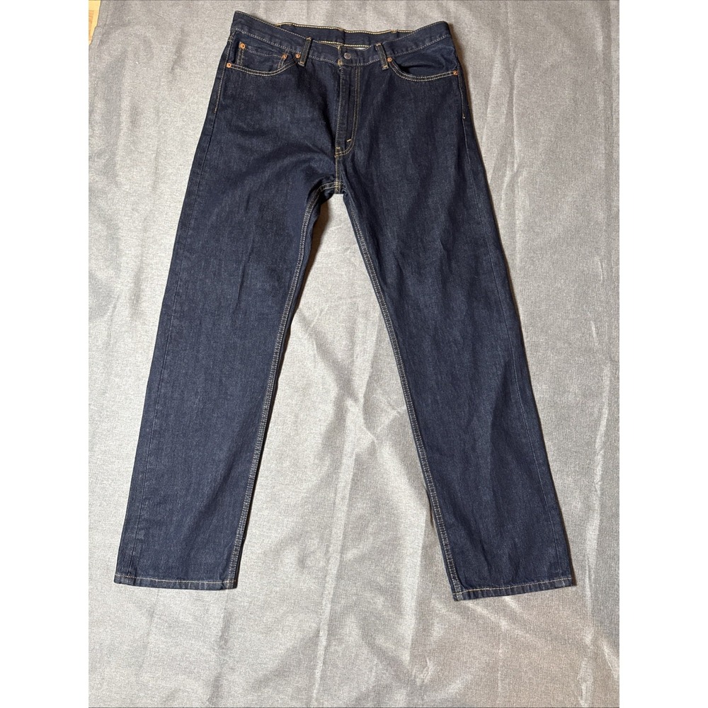 Levi's Jeans 505 Men's Jeans Size 38x34 Regular Fit Dark Blue Zipper Fly‎